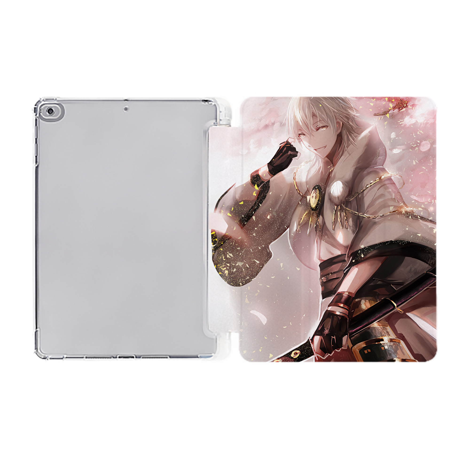 （画像用） 刀剣乱舞 Touken Ranbu IPad ケース ペン収納付き 三つ折りスタンド PUレザー×シリコン 対応機種9.5/10.5/10.9インチ